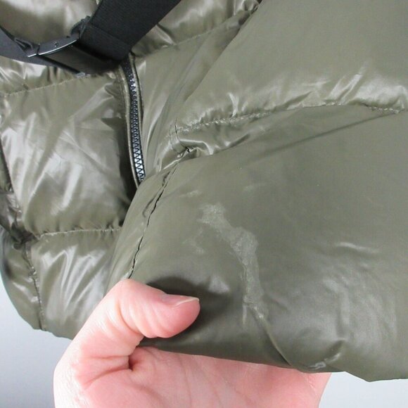 S13 Chalet Belted Faux Fur Women's M Green Trim Down Hooded Puffer Jacket - Picture 12 of 16